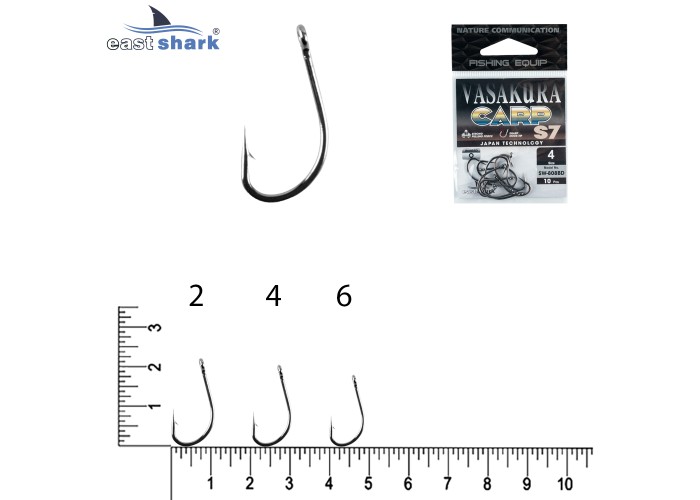 Крючки NEW EastShark Vasakura S7 № 6 BL