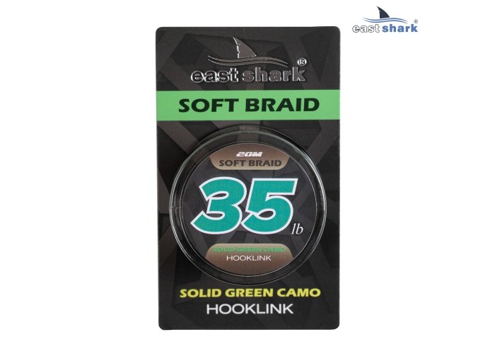 Поводковый материал мягкий Solid green camo 35 lb 20 m