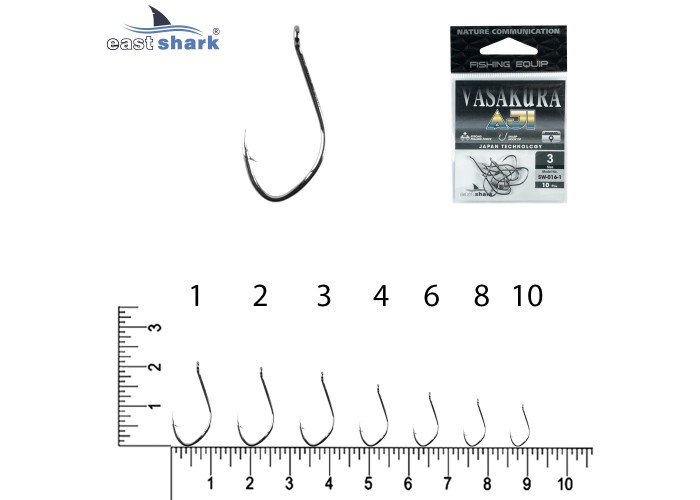 Крючки NEW EastShark Vasakura AJI № 11 BL