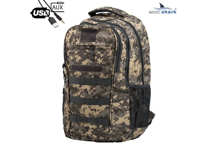 Рюкзак EastShark S-016-2 (USB, AUX) пиксель