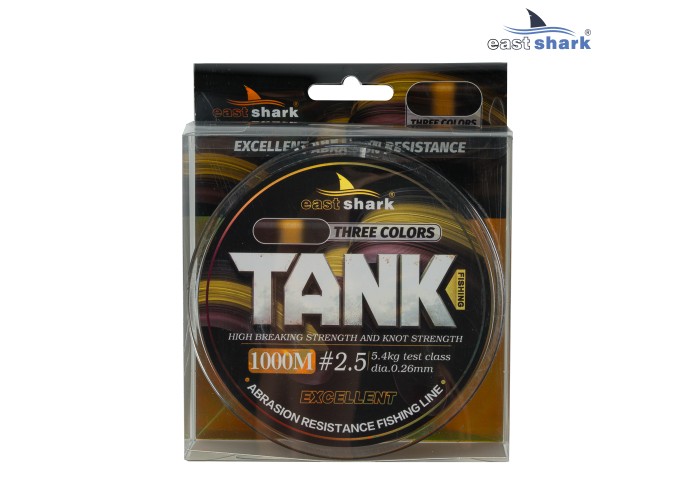 Леска 1000м EastShark TANK three colors 0,34 мм