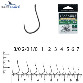 Крючки NEW EastShark Vasakura KOISO № 1 BL