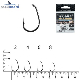 Крючки NEW EastShark Vasakura S5 № 2 BL
