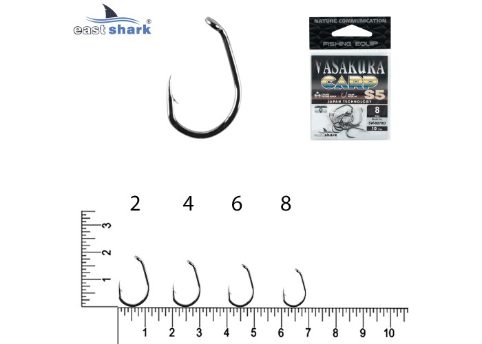 Крючки NEW EastShark Vasakura S5 № 2 BL