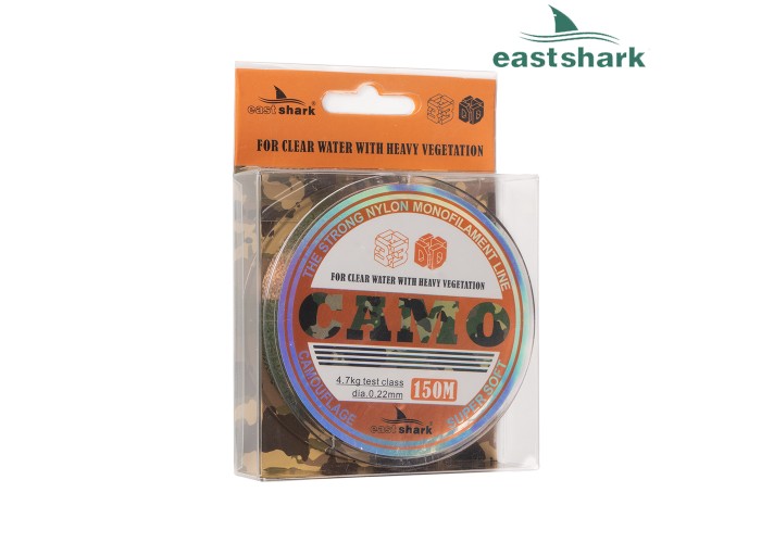 Леска EastShark 3D CAMO 150 м 0,20 мм зеленая
