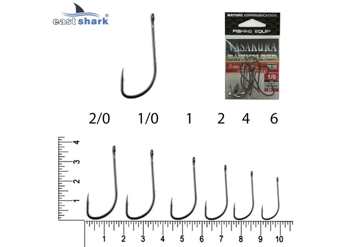 Крючки NEW EastShark Vasakura BAITHOLDER № 2/0 BL 