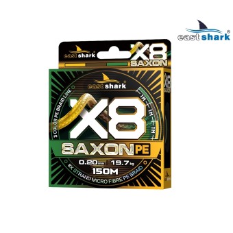 Шнур EastShark Saxon PE X8 150м 0,08 мм #0,2 3color