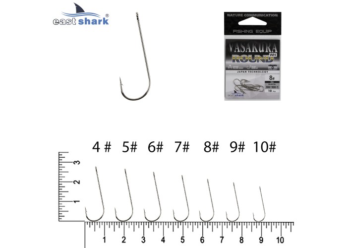 Крючки NEW EastShark Vasakura ROUND № 4 NI
