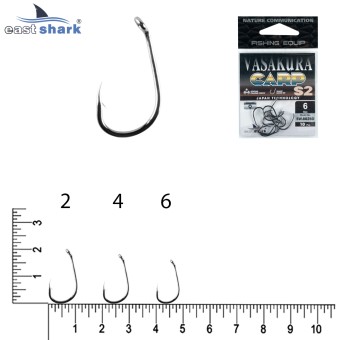 Крючки NEW EastShark Vasakura S2 № 2 BL