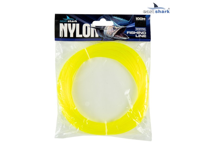 Леска EastShark NYLON в мотке 100м 0,7 мм желтая