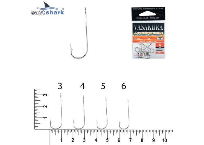 Крючки NEW EastShark Vasakura ABERDEEN NI № 2 (уп/10 шт)
