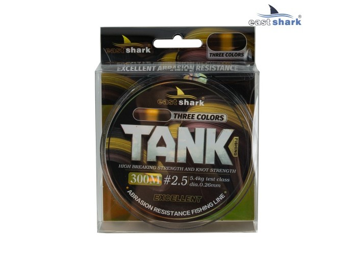 Леска 300м EastShark TANK three colors 0,30 мм