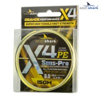 Шнур EastShark Sens-Pro X4 150м 0,18мм #1.2 желтый
