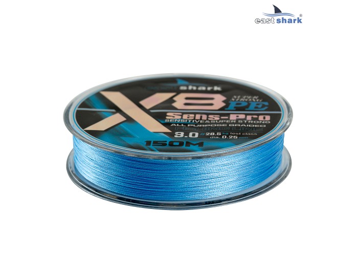Шнур EastShark Sens-Pro X8 150м 0,10мм #0.4 голубой