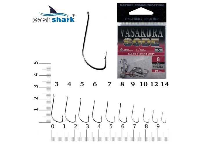 Крючки NEW EastShark Vasakura SODE № 12 BL