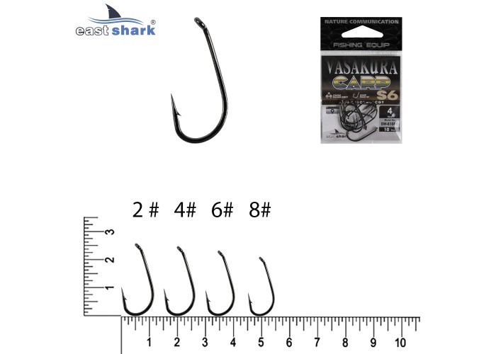 Крючки NEW EastShark Vasakura S6 № 2 BL
